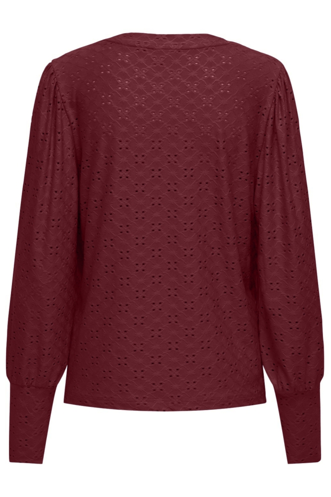 JDYCATHINKA L/S BELLSLEEVE TOP JRS 15320573 Cabernet